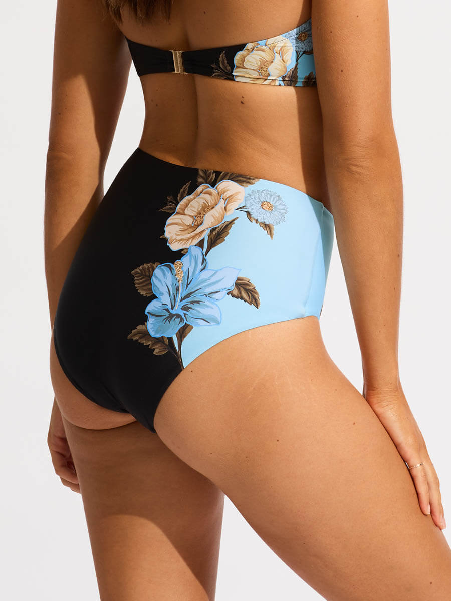 Seafolly Garden Party High Waisted Bottoms in Black