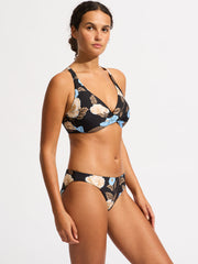 Seafolly Garden Party Reversible Hipster in Black, view 4, click to see full size