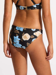 Seafolly Garden Party Reversible Hipster in Black, view 2, click to see full size