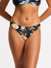Seafolly Garden Party Reversible Hipster in Black, view 1, click to see full size