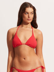 Seafolly Sea Dive Slide Triangle in Chilli Red, view 1, click to see full size