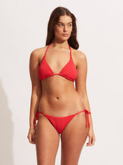 Seafolly Sea Dive Slide Triangle in Chilli Red, view 3, click to see full size