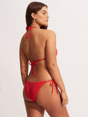Seafolly Sea Dive Slide Triangle in Chilli Red, view 2, click to see full size