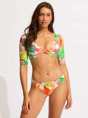 Seafolly Wonderland Reversible Hipster in Fuchsia Rose, view 4, click to see full size