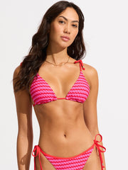 Seafolly Mesh Effect Slide Triangle in Chilli Red, view 1, click to see full size