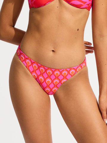 Seafolly Birds of Paradise Reversible Hipster in Chilli Red