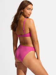 Seafolly Ruched Underwire Bra in Hot Pink, view 2, click to see full size