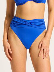Seafolly SF Collective High Waist Wrap Front Pant in Azure, view 1, click to see full size
