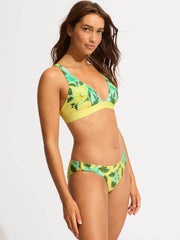 Seafolly Garden Party Longline Triangle in Limelight, view 3, click to see full size