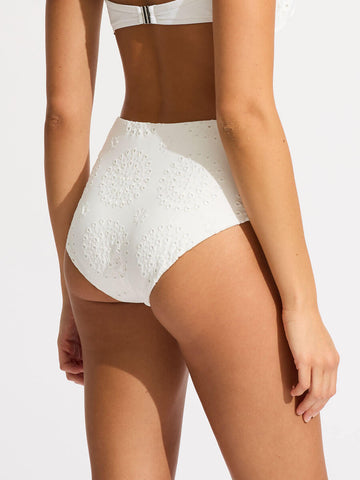 Seafolly Lulu High Waisted Bottoms in White