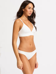 Seafolly Lulu Banded Bralette in White, view 4, click to see full size