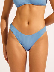 Seafolly Sea Dive High Cut Bottom in Cornflower, view 1, click to see full size