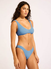 Seafolly Sea Dive Multi Fit Longline Top in Cornflower, view 4, click to see full size