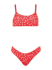 Maaji Lanai Sporty Bralette in Red Camelia, view 4, click to see full size
