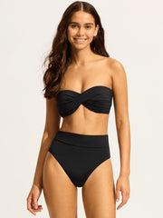 Seafolly SF Collective Roll Top Bottom in Black, view 4, click to see full size