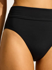 Seafolly SF Collective Roll Top Bottom in Black, view 5, click to see full size