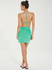 ViX Karen Mini Skirt in Cactus, view 2, click to see full size