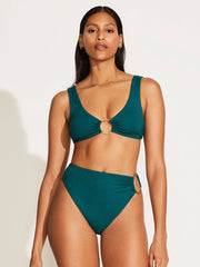 Vitamin A Skylar Top in Emerald EcoRib, view 3, click to see full size