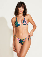 Vitamin A Elle Tie Side Bottom in Painted Jungle EcoRib BT, view 3, click to see full size
