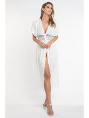 Pia Rossini Alassio Kimono in White, view 3, click to see full size