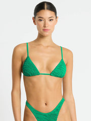 Bond-eye Luana Triangle Top in Emerald Tiger, view 1, click to see full size
