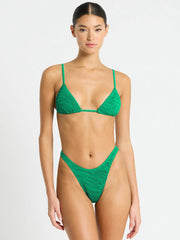 Bond-eye Luana Triangle Top in Emerald Tiger, view 3, click to see full size