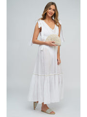 Pia Rossini Dalia Dress In White, view 1, click to see full size