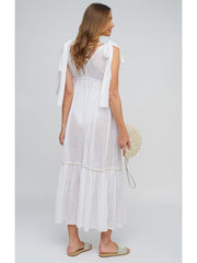 Pia Rossini Dalia Dress In White, view 2, click to see full size
