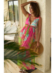 Pia Rossini Fiesta Maxi Dress In Fuchsia, view 1, click to see full size