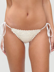 Frankies Bikinis Mackenzie Crochet Bottom In Ivory Crochet, view 1, click to see full size