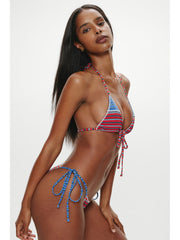 Frankies Bikinis Mackenzie Cheeky Bottom in Red Summer Stripe, view 4, click to see full size