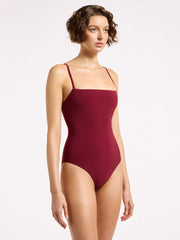Jets Jetset Minimal Tank One Piece in Burgundy, view 3, click to see full size