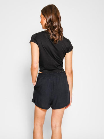 Miami Tie Front Short in Black