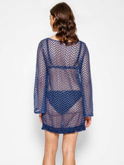 Koy Resort Zuma Tunic Dress in Navy, view 2, click to see full size