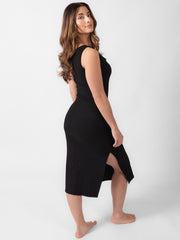 Koy Resort Henley Dress in Black, view 2, click to see full size