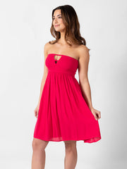Koy Resort Mini Bandeau Dress in Raspberry, view 3, click to see full size