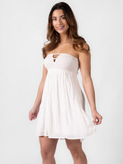Koy Resort Mini Bandeau Dress in White, view 1, click to see full size