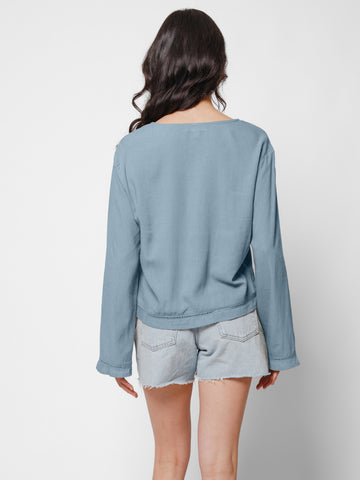 Capri Travel Top in Denim