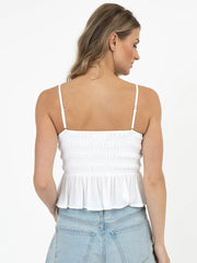 Miami Bandeau Top in White, view 2, click to see full size