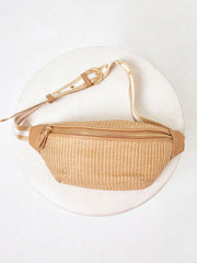 L*Space Evie Straw Fanny Pack In Natural, view 1, click to see full size