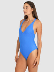 Baku Ibiza Plunge One Piece in Maya Blue, view 3, click to see full size