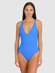 Baku Ibiza Plunge One Piece in Maya Blue, view 1, click to see full size