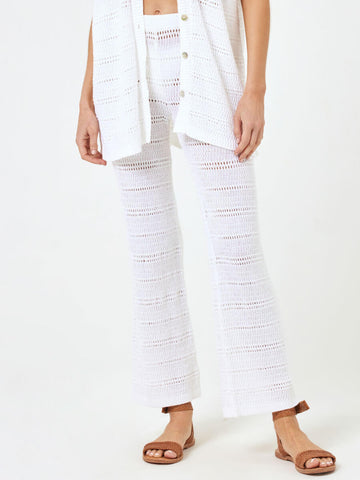 L*Space Marbella Cotton Crochet Pant In White