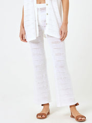 L*Space Marbella Cotton Crochet Pant In White, view 1, click to see full size