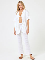 L*Space Marbella Cotton Crochet Top In White, view 4, click to see full size