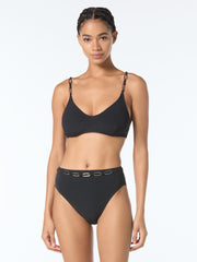 Michael Kors Oval Link Bralette in Black, view 4, click to see full size
