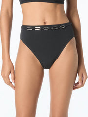 Michael Kors Oval Link High Waist Bottom in Black, view 1, click to see full size