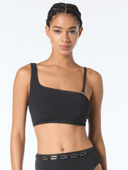 Michael Kors One Shoulder Top in Black, view 1, click to see full size
