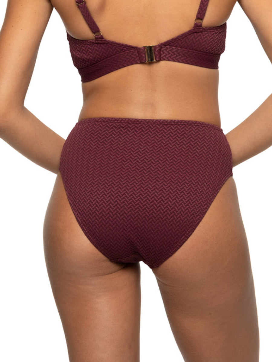 Nip Tuck Saranya Maevis High Waist Pant in Maroon