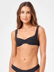 L*Space Off the Grid Nikita Top in Black, view 1, click to see full size